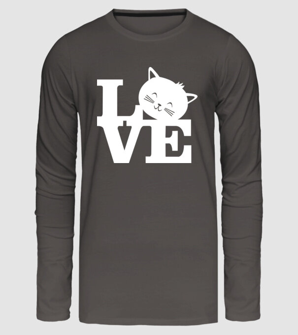 Love Pisică model gri închis pe tricou