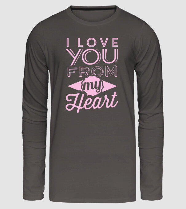 love you from model gri închis pe tricou