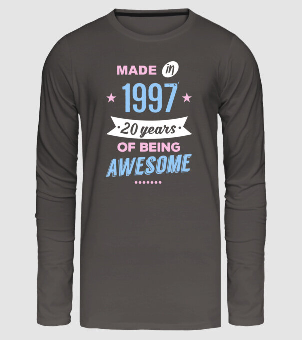 Made in - 1997 model gri închis pe tricou