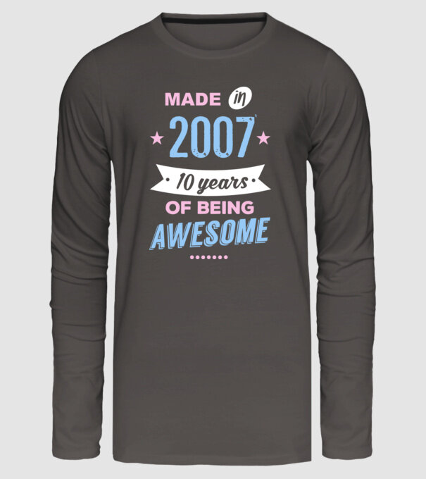 Made in - 2007 model gri închis pe tricou