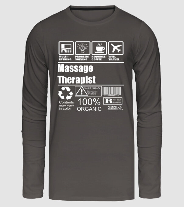 Massage teraphist model gri închis pe tricou