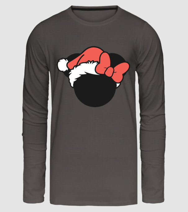 Crăciun Minnie model gri închis pe tricou