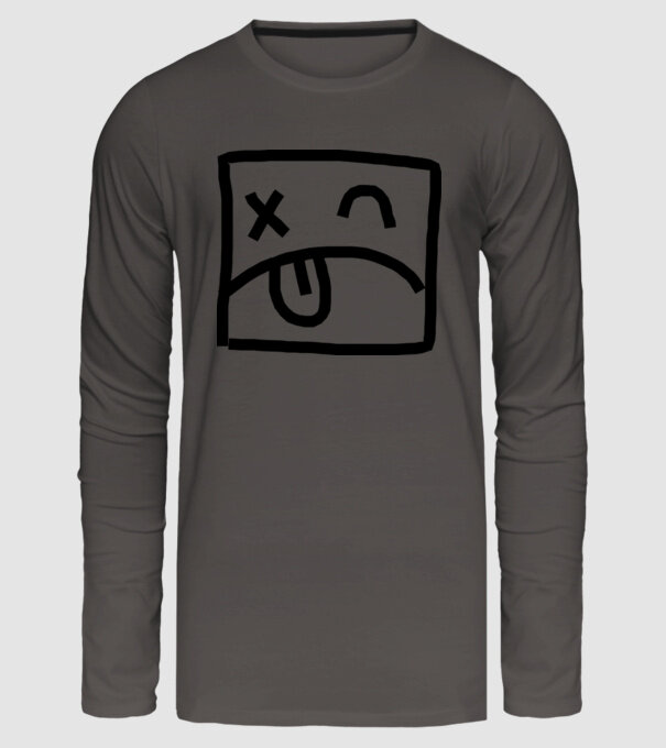 model gri închis pe tricou