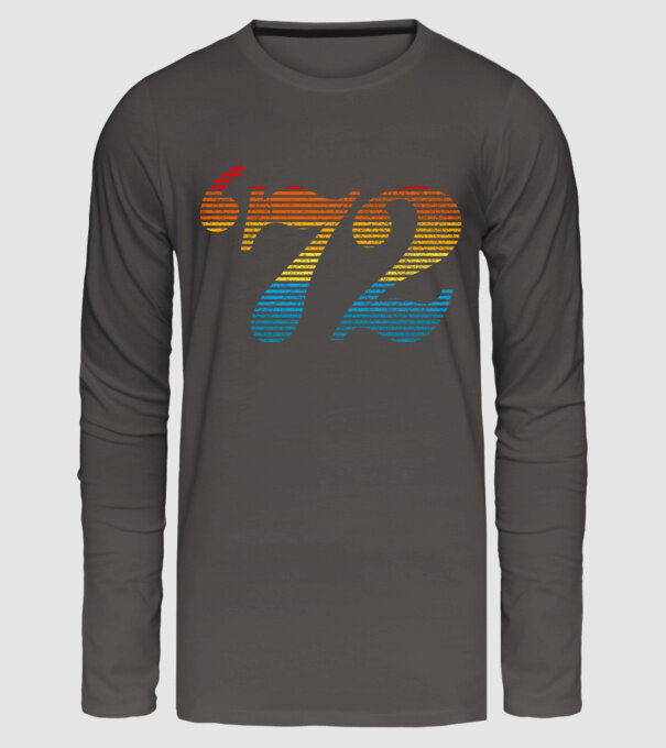 Retro Birthday 1972 model gri închis pe tricou