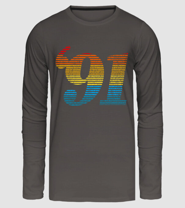 Retro Birthday 1991 model gri închis pe tricou