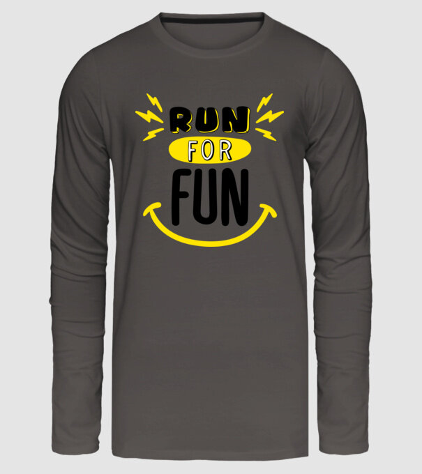 Run for fun model gri închis pe tricou