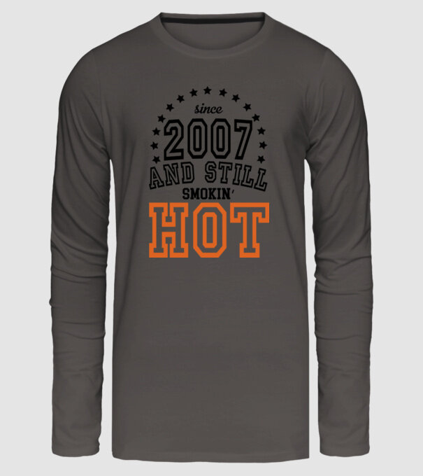 'Since and still smokin'' hot - 2007' model gri închis pe tricou