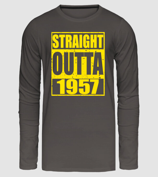 Straight Outta - 1957 model gri închis pe tricou