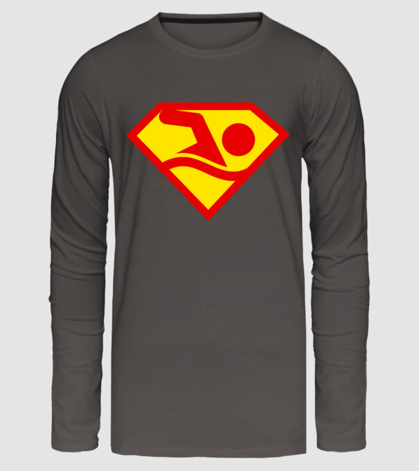 Supersportiv ÎNOTĂTOR model gri închis pe tricou