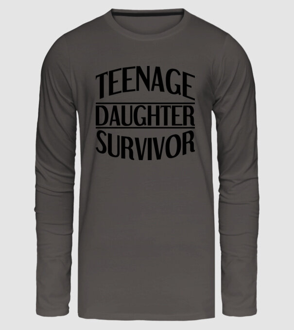 teenage daughter survivor model gri închis pe tricou