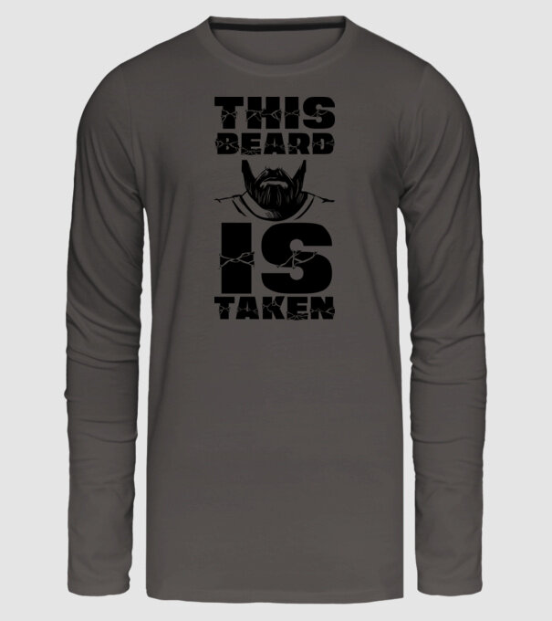 This beard is taken model gri închis pe tricou