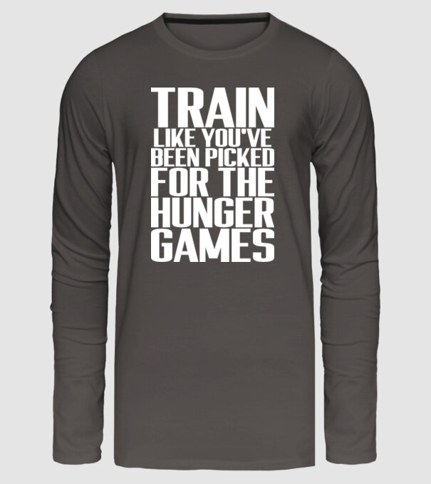 Train like youve been picked for the hunger games model gri închis pe tricou