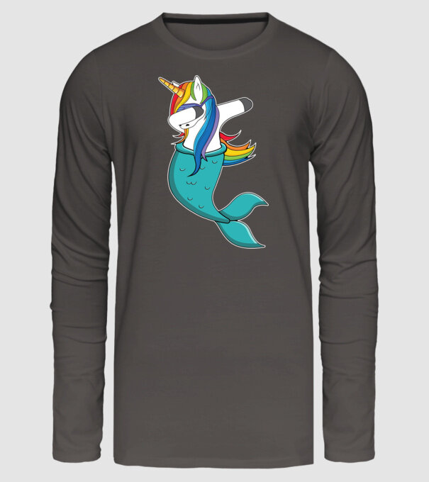 Unicorn Sirenă DAB model gri închis pe tricou