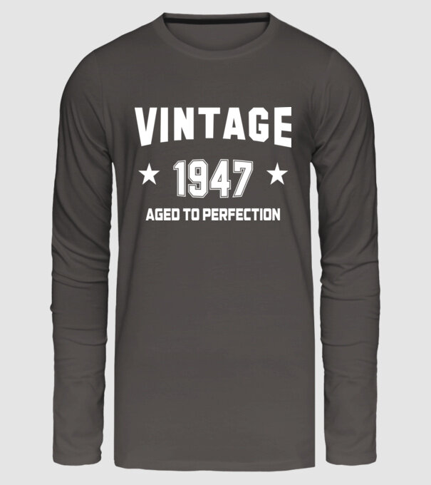 Vintage - 1947 model gri închis pe tricou