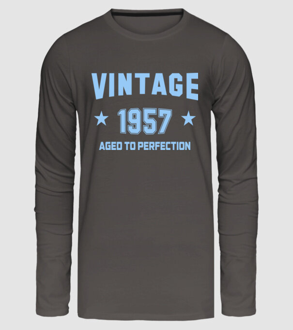 Vintage - 1957 model gri închis pe tricou