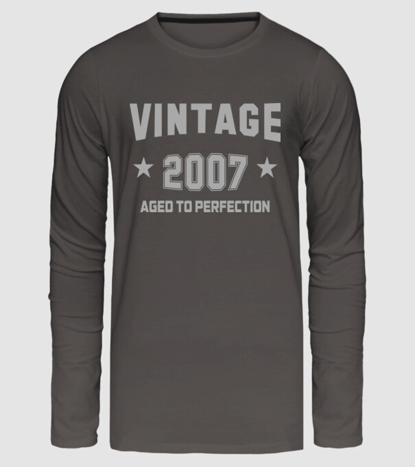 Vintage - 2007 model gri închis pe tricou