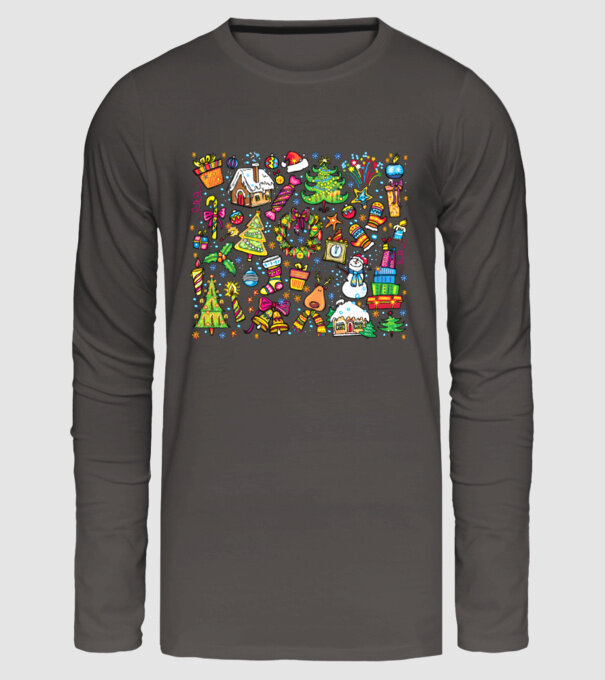Xmas elements model gri închis pe tricou