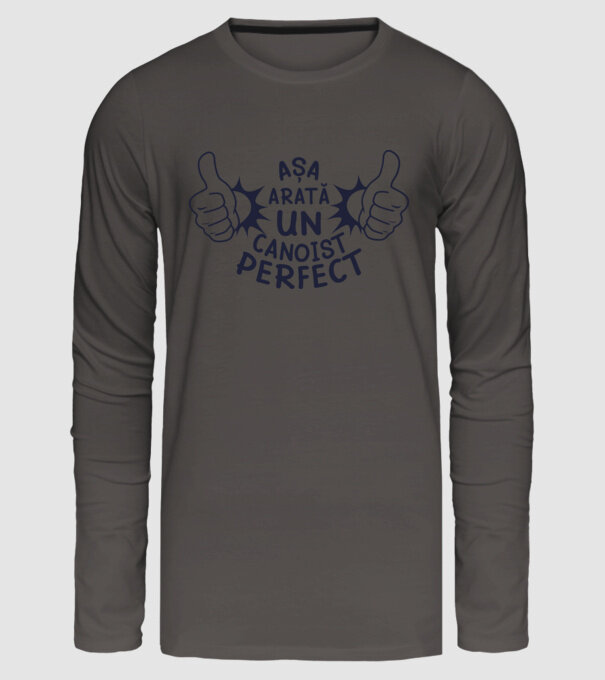 Așa arată un CANOIST perfect model gri închis pe tricou