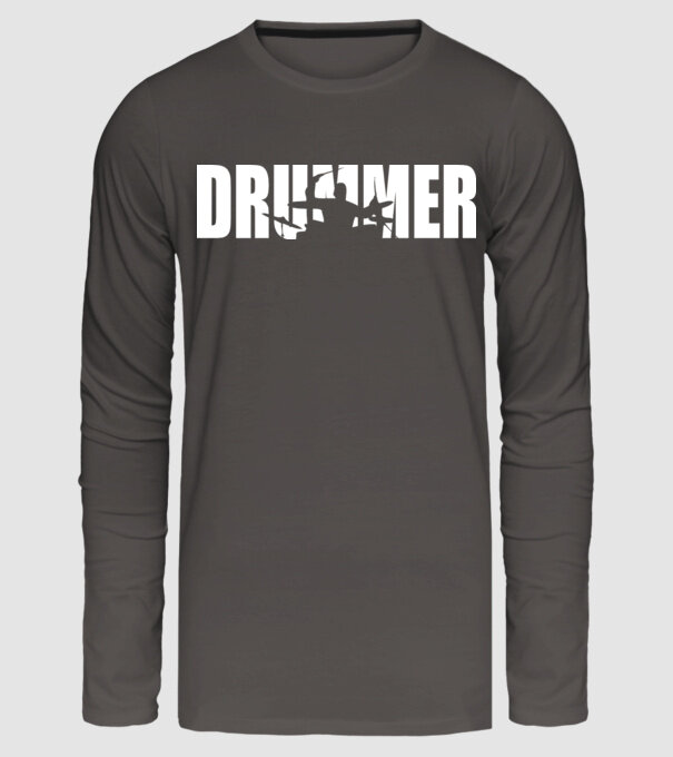 Drummer model gri închis pe tricou