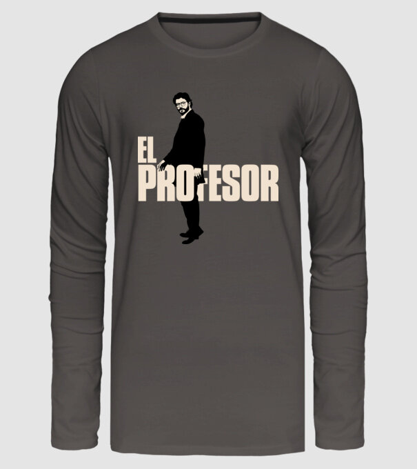 el professor la casa de papel model gri închis pe tricou