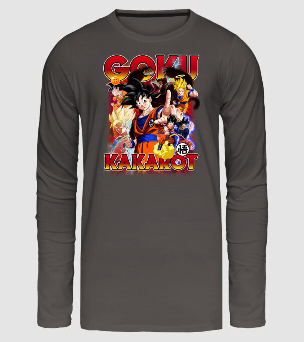 goku dragonball model gri închis pe tricou