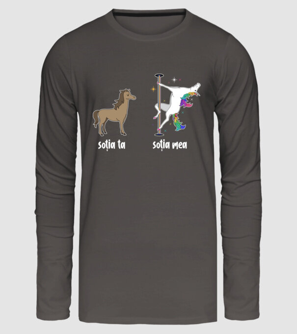 soția ta - soția mea model gri închis pe tricou