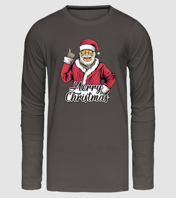 Merry christmas Santa model gri închis pe tricou