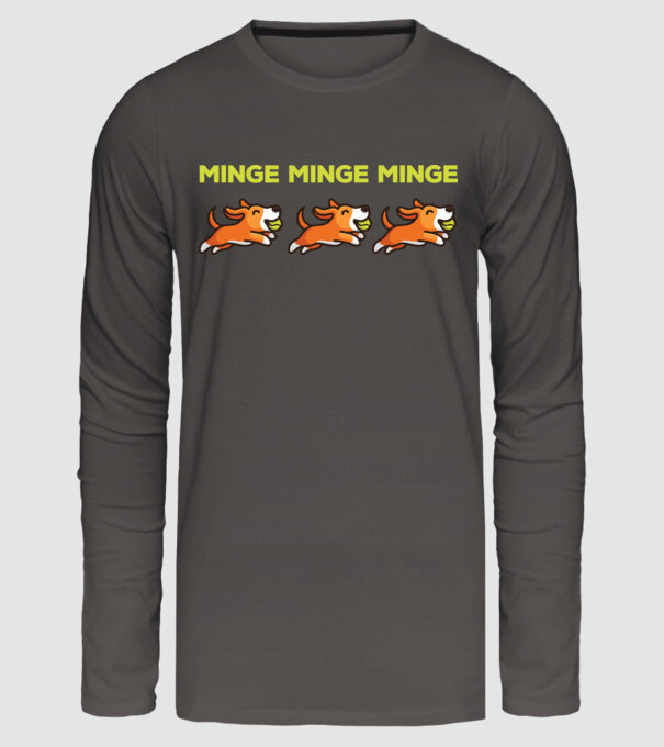 MINGE MINGE MINGE model gri închis pe tricou