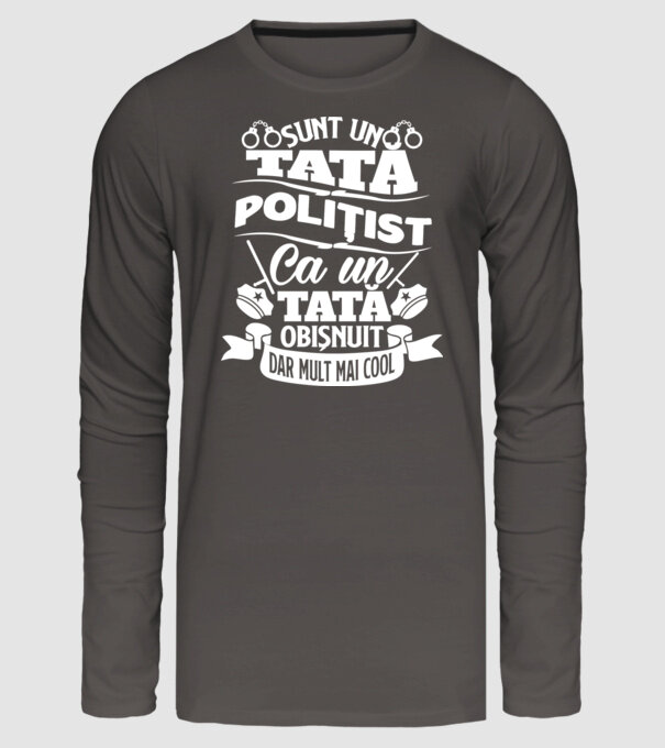 Sunt un tată polițist model gri închis pe tricou