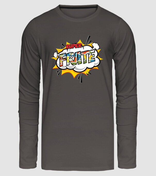 Super Frate model gri închis pe tricou