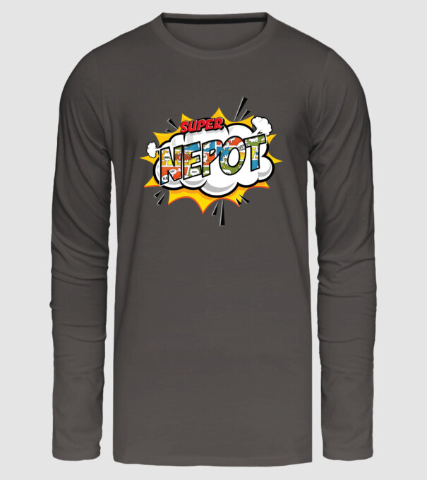 Super Nepot model gri închis pe tricou
