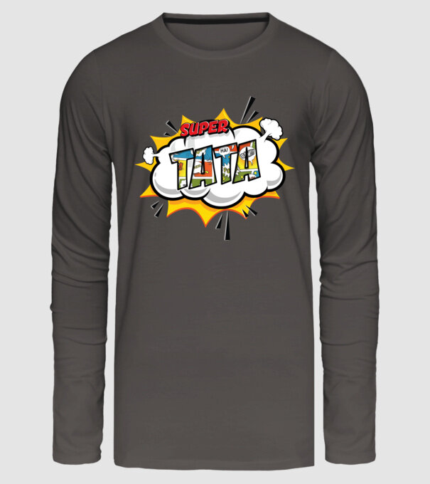 Super tata model gri închis pe tricou
