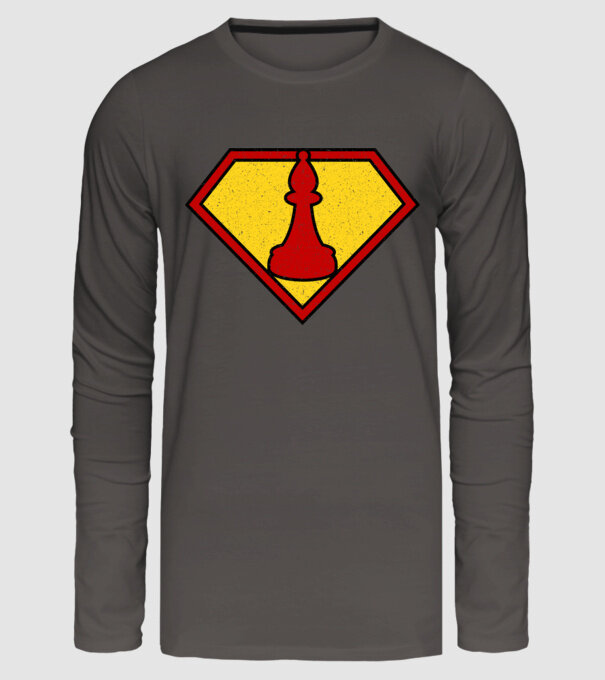 SuperChess alergător de șah model gri închis pe tricou
