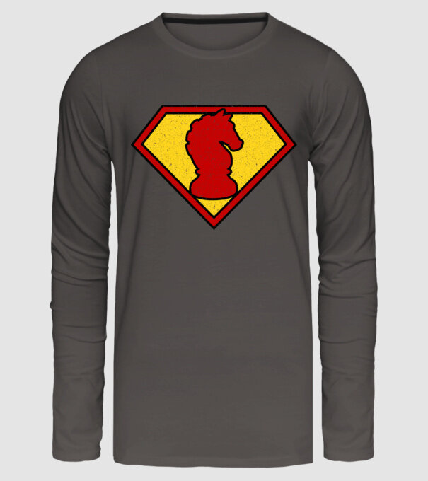 SuperChess cal de șah model gri închis pe tricou