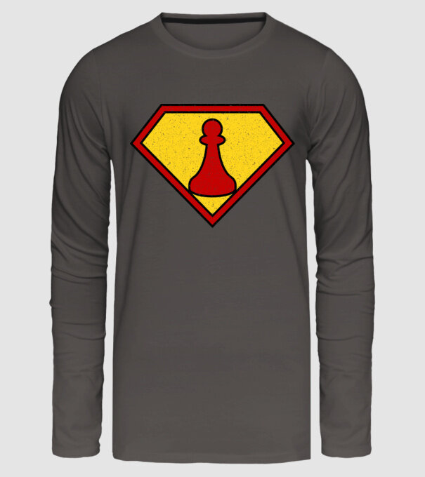 SuperChess pion de șah model gri închis pe tricou
