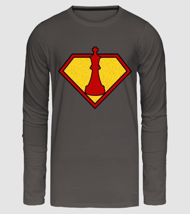 SuperChess rege model gri închis pe tricou