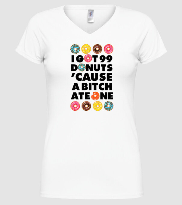 A bitch eat one model alb pe tricou
