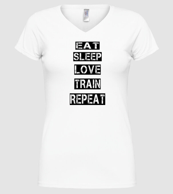 AET SLEEP LOVE TRAIN model alb pe tricou