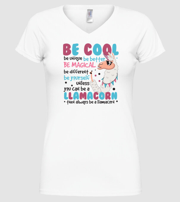 Always be a llamacorn model alb pe tricou
