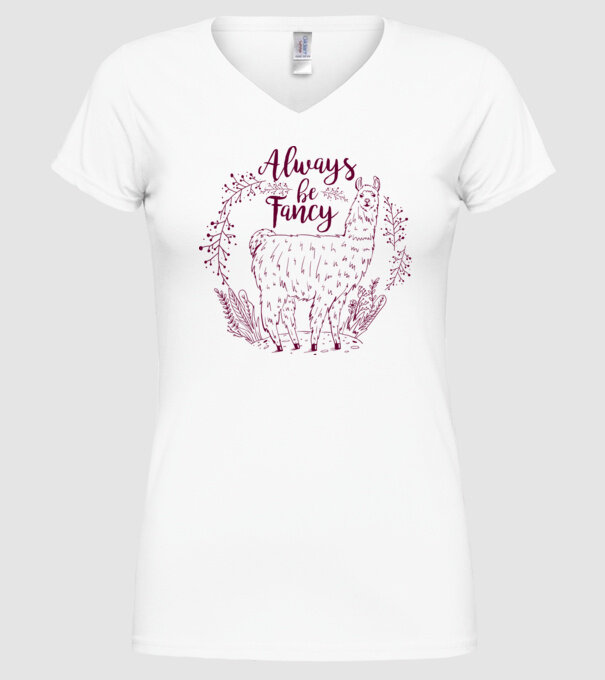 Always be fancy model alb pe tricou