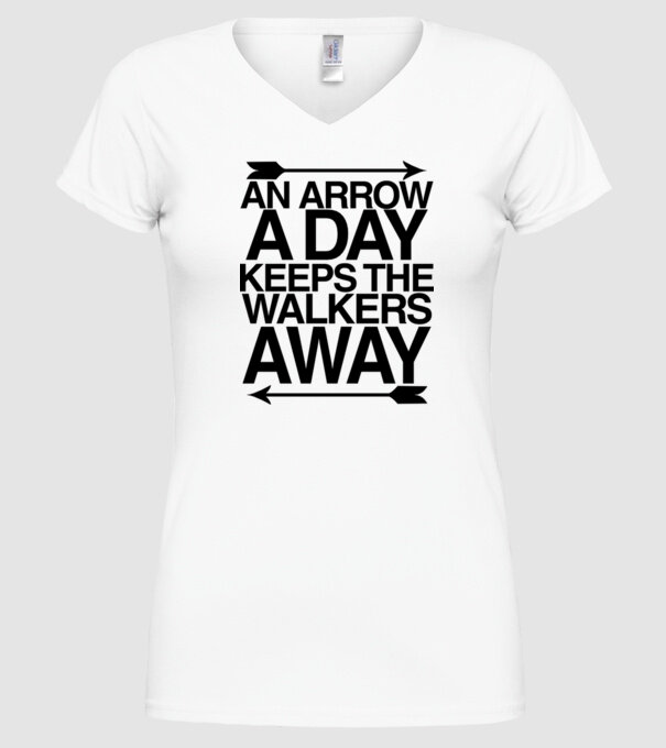 An arrow a day model alb pe tricou