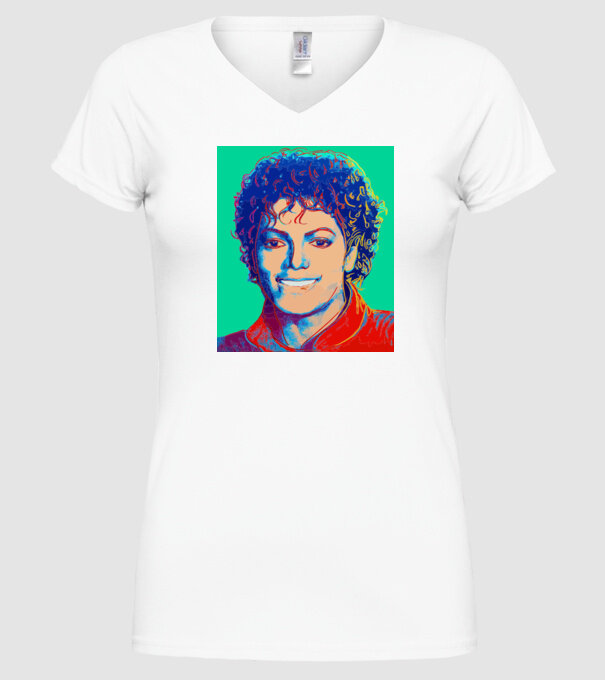 Micheal Jackson Art model alb pe tricou