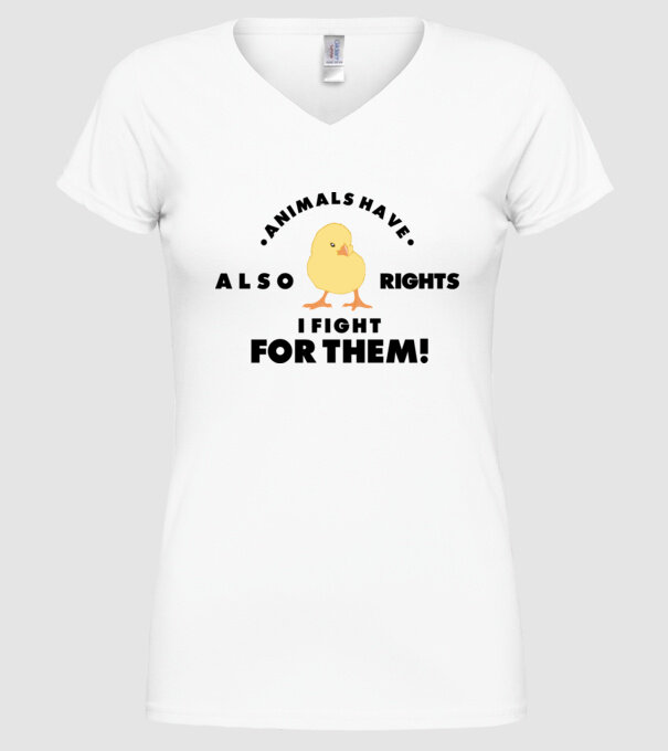 Animals also have rights model alb pe tricou