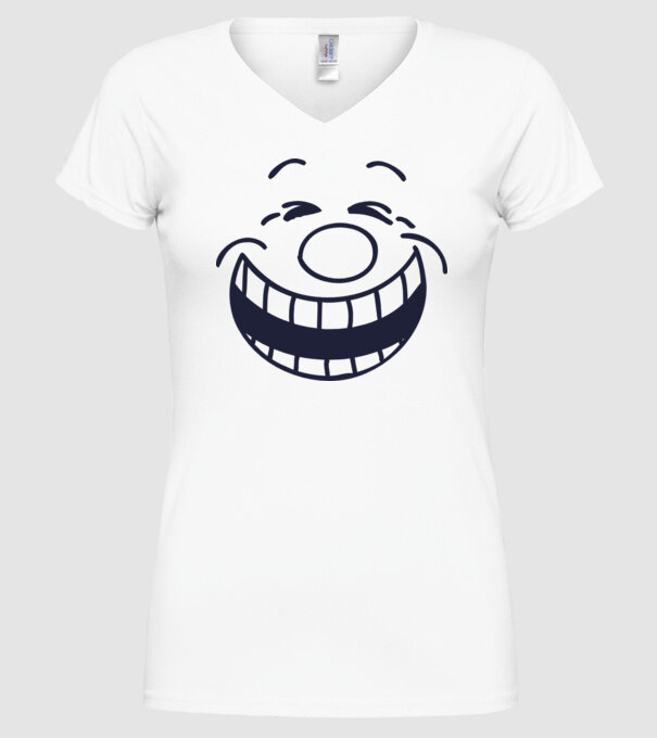 Funny Face Smiley model alb pe tricou