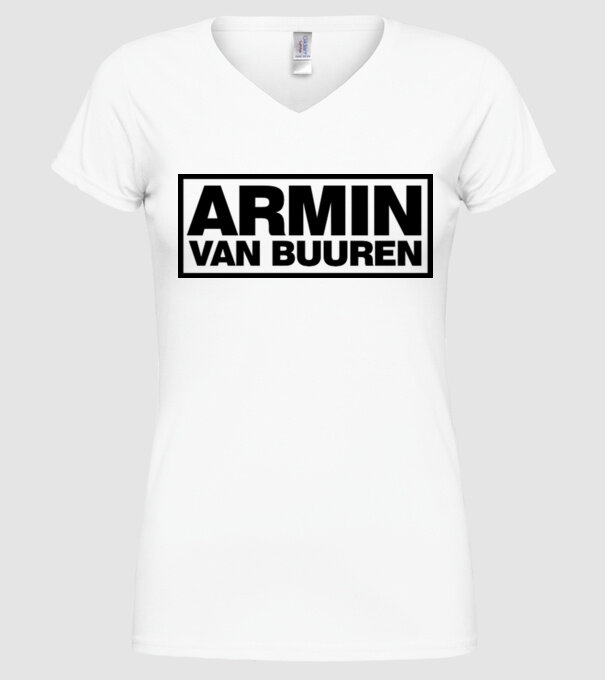 Armin Van Buuren logo model alb pe tricou