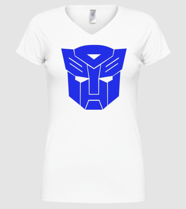 Autobot model alb pe tricou