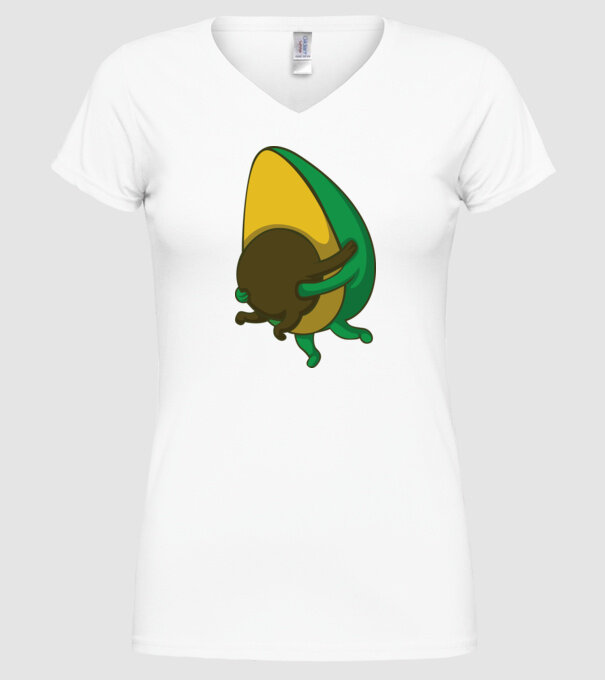 Avocado model alb pe tricou