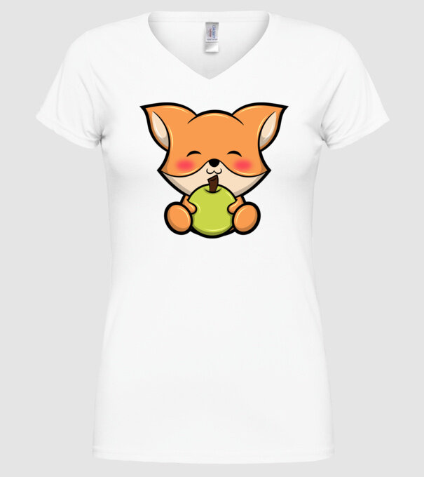 Baby Fox model alb pe tricou