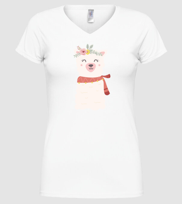 Baby lama model alb pe tricou