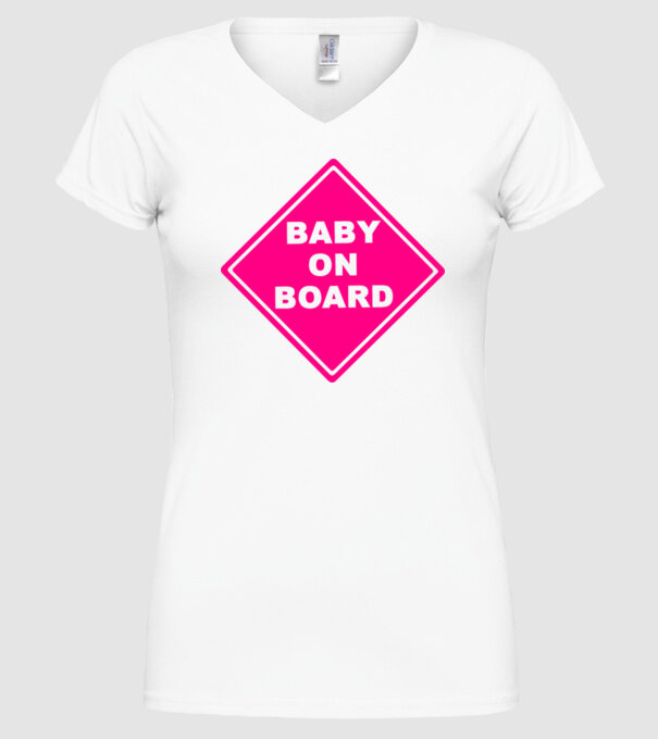 Baby on board model alb pe tricou